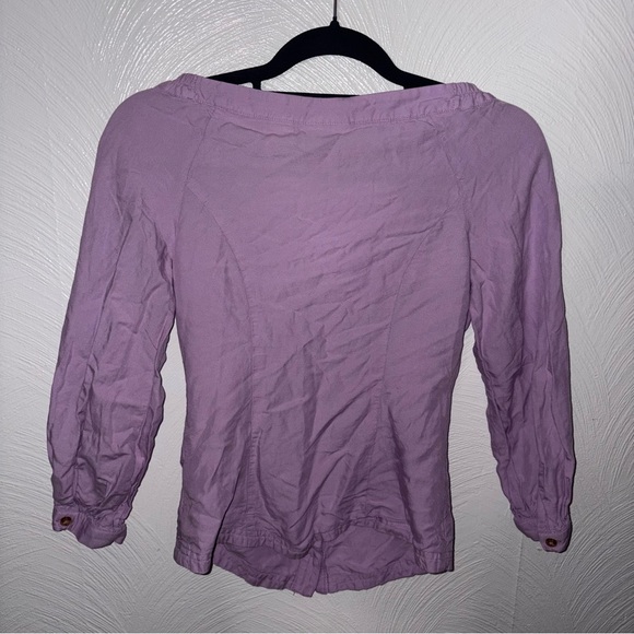 Anthropologie Maeve Morrill Blouse Lavender Button-Down Top Size 4 - Picture 3 of 3